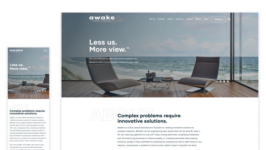 Awake Window & Door - Custom website Design in the Phoenix Metro